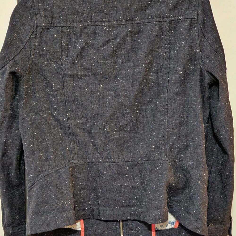 Hinge Dark Blue Jacket Collared Zipper Epaulette … - image 4